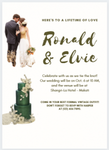 WEDDING INVITATION SAMPLE
